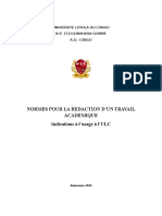 Normes Pour La Rédation D'un Travail Académique