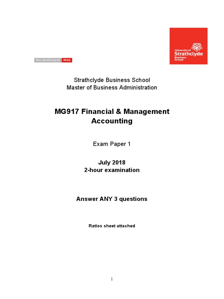 FMA Exam Paper JULY 2018 PAPER 1 Solution and Marking Guide | PDF ...