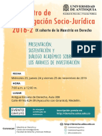 Afiche - Encuentro de Investigación Sociojuridica 2016-2