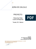 01 Memoria de Calculo Planta San Pablo, Cuarto de Maquinas.pdf