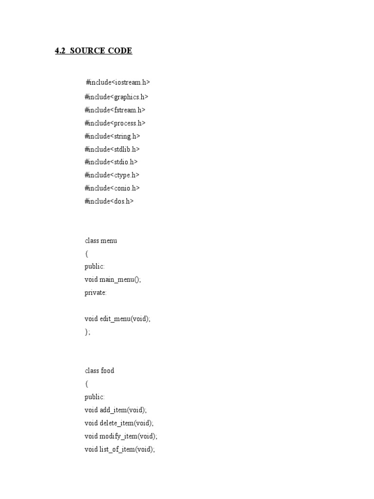 Fast Food Menu Management System | PDF | Object Oriented Programming ...
