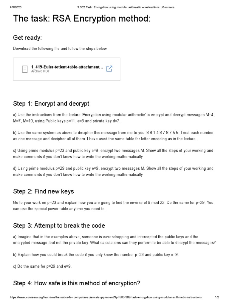 3.302 Task - Encryption Using Modular Arithmetic - Instructions ...