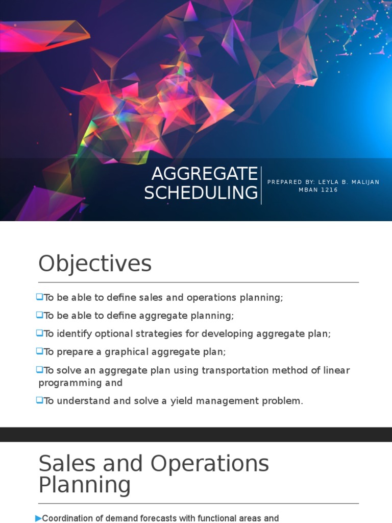 Aggregate Scheduling & Planning Guide | PDF | Inventory | Demand