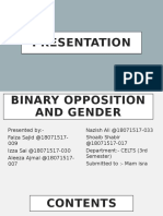 Binary Opposition and Gender
