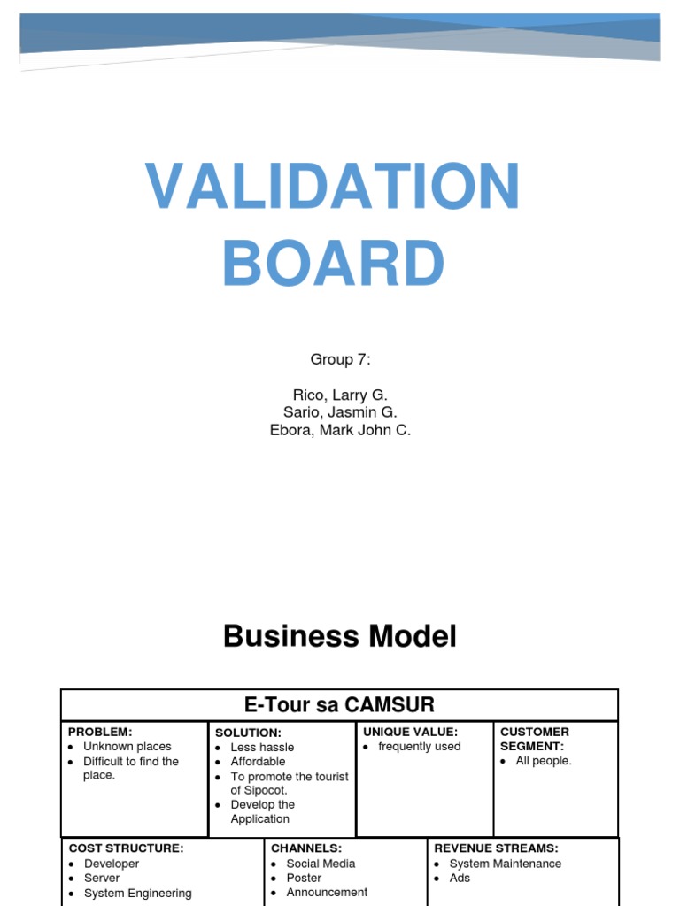 E-Tour Sa Camsur Validation Board | PDF