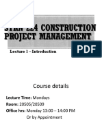 STRN 224 Construction Project Management Lecture