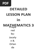 Detailed Lesson Plan in Mathematics 3: Prepa Red By: Jocely Nb. Orlan Da