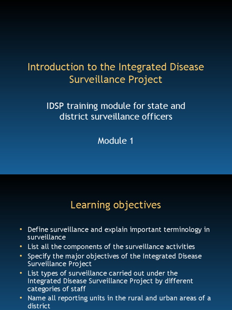 Objectives of the Integrated Disease Surveillance | PDF | Public Health ...