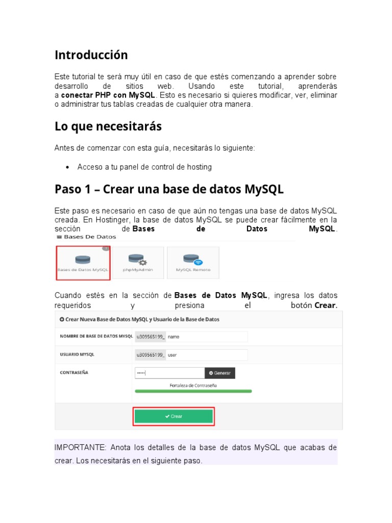 Conectar PHP con MySQL: Guía Rápida | PDF | Php | Mi sql