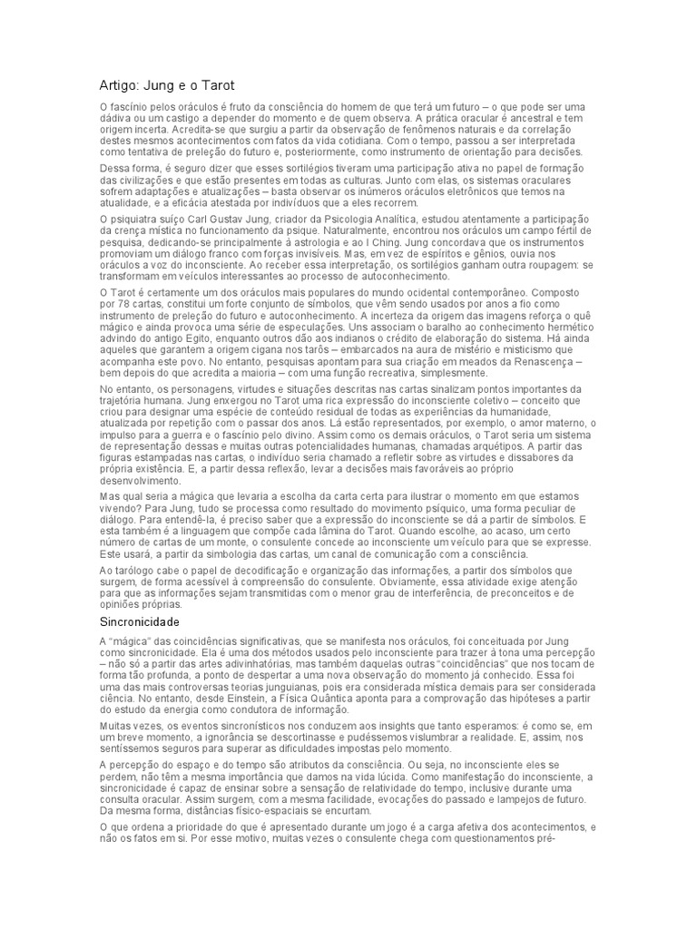 Jung y El Tarot PDF Carl Jung Tarô