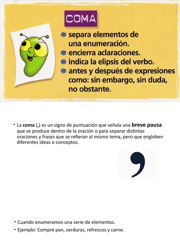 Uso de la Coma en Oraciones y Ejemplos | PDF | Artes del Lenguaje y ...