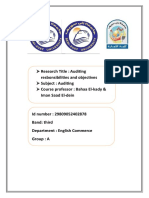 Auditing Resbonsibilities and Objectives: Research Title: Subject: Auditing Course Professor: Bahaa El-Kady &