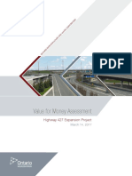 Value For Money Assessment: Highway 427 Expansion Project