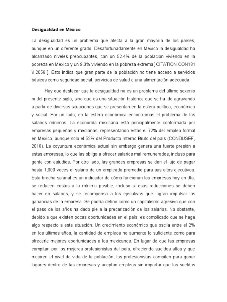 Desigualdad y pobreza en México | PDF | Desigualdad social ...