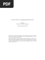 Lecture Notes On Language-Based Security: Erik Poll Radboud University Nijmegen Updated September 2019