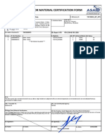 Part or Material Certification Form: ISO 9001:2015 QMS 06531