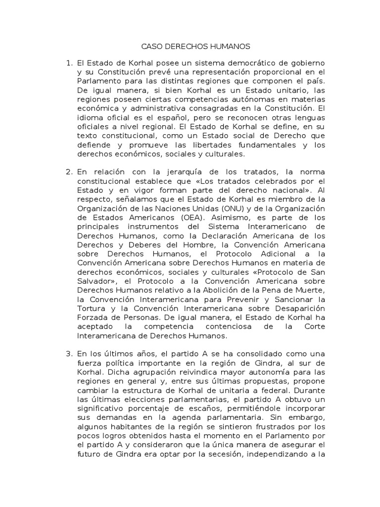 Caso Derechos Humanos | PDF | Convenio europeo de derechos humanos
