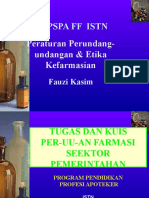 PSPA FF ISTN Peraturan Perundang-undangan & Etika Kefarmasian