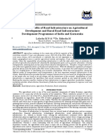 Economic Benefits of Road Infrastructure On Agricultural Development and Rural Road Infrastructure Development Programmes of India and Karnataka