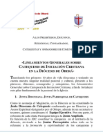 Pautas Generales Sobre Catequesis de Primera Comunión y Confirmación