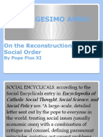 Quadragesimo Anno:: On The Reconstruction of The Social Order