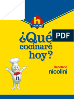 Recetario Nicolini Que Cocinare Hoy PDF