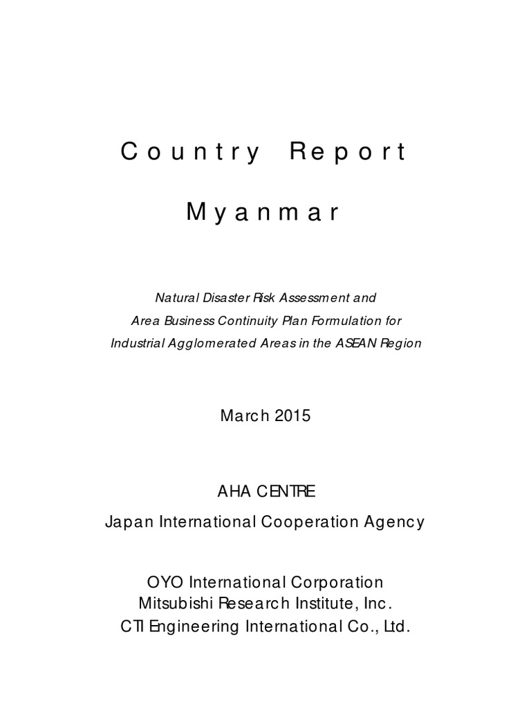 Myanmar Risk Assessment (JICA) | PDF | Volcano | Storm Surge