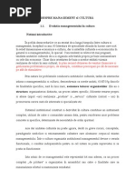 DESPRE MANAGEMENT sI CULTURĂ