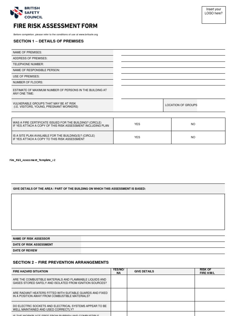 Section 1 - Details of Premises: Insert Your LOGO Here? | PDF ...