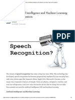 Role of Artificial Intelligence and Machine Learning in Speech Recognition