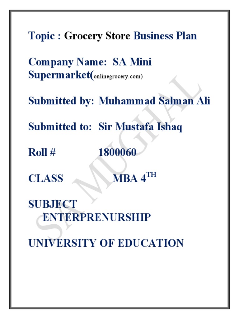 Grocery Store Business Plan PDF PDF Grocery Store Pricing