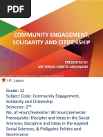 Community Engagement, Solidarity and Citizenship: Presented By: Ms Teresa Orbeta Addangna