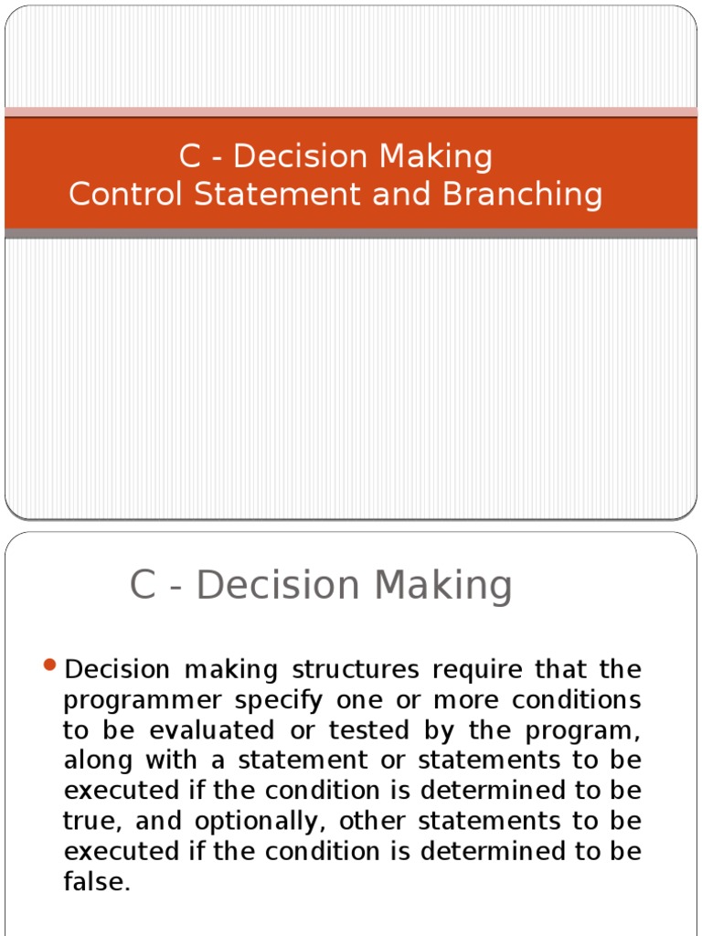 Lecture-5-C Control Statement | Download Free PDF | Boolean Data Type ...