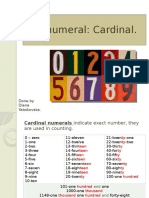 The Numeral: Cardinal.: Done by Diana Yatsikovska