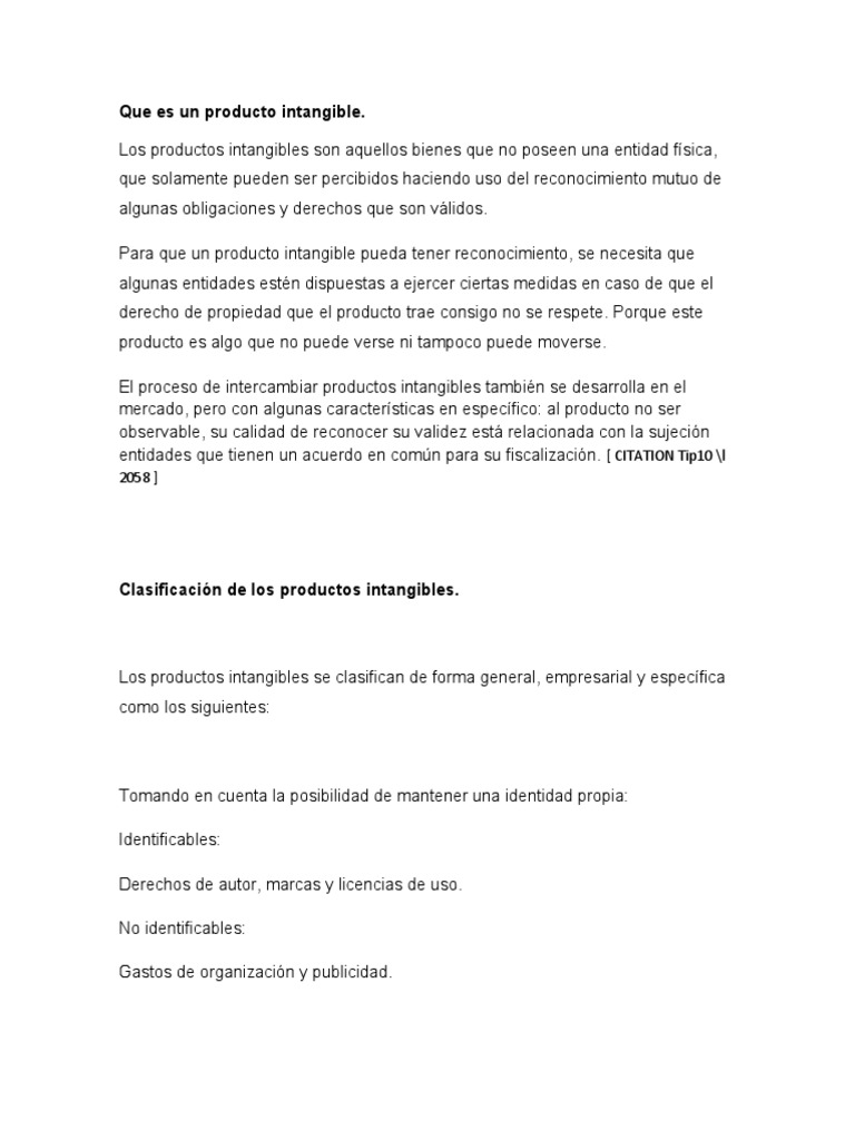 Que Es Un Producto Intangible. Clasificación de Los Productos ...