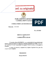 Raportul Comisiei Juridice. Proiectul de Lege Privind Starea de Alertă Din 15 Mai