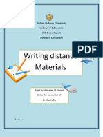 Writing Destance Materils