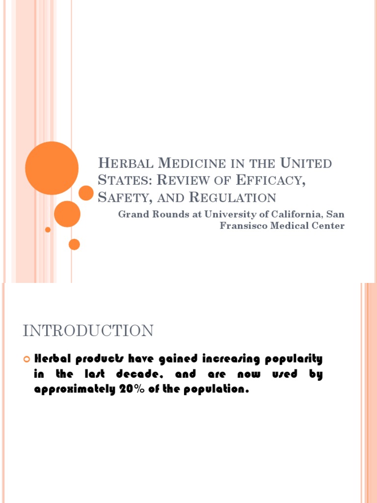 Efficacy and Safety of Herbal Products | PDF | Health Care | Medicine