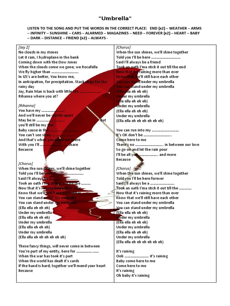 "Umbrella" (Jay Z) (Chorus) PDF Nature