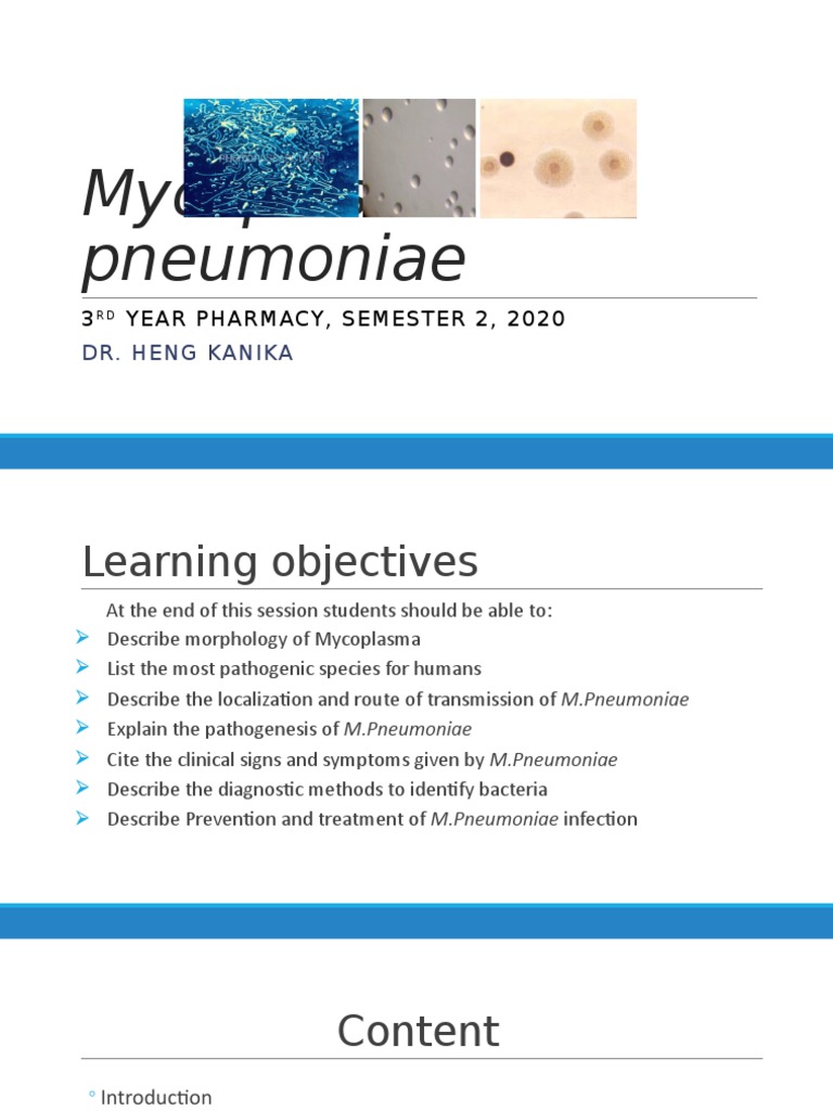Mycoplasma pneumoniae Overview and Insights | PDF | Microbiology ...