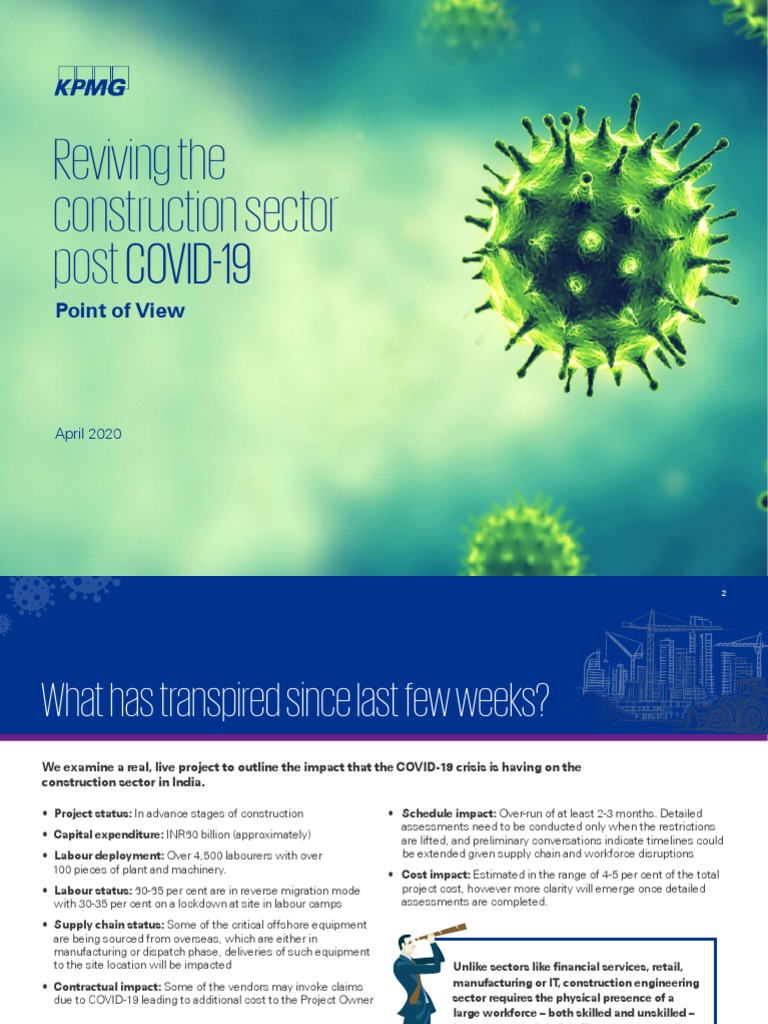 Reviving The Construction Sector Post COVID-19: Point of View | PDF ...