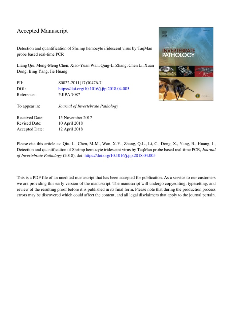 Accepted Manuscript: Journal of Invertebrate Pathology | PDF