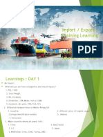 Import / Export Training Learning