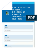 Soal Ujian Sekolah Ips Kelas 9 SMP Negeri 12 Surabaya Tahun Pelajaran 2019 - 2020