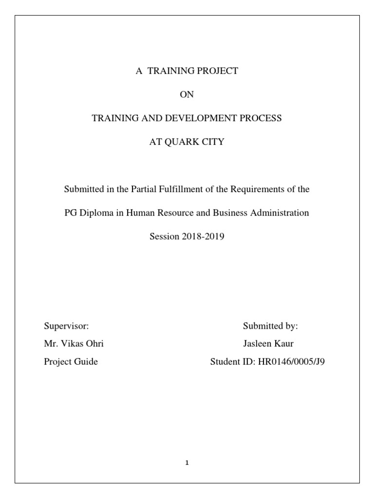 Training and Development at Quark City | PDF | Employment ...