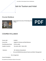 Course Syllabus - Somboon's English For Tourism and Hotel Business PDF
