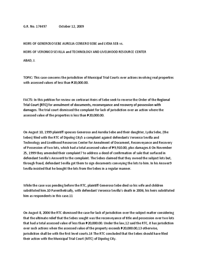 REM Jurisdiction Cases PDF Title (Property) Mortgage Law