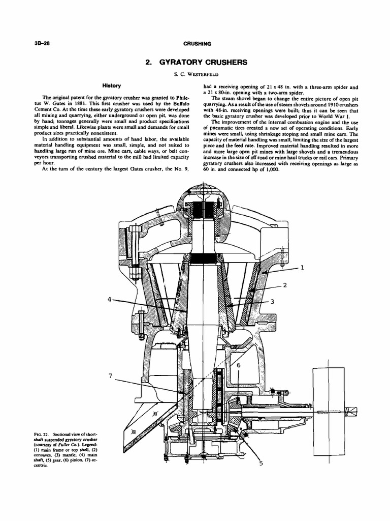 Gyratory Crusher Overview and Evolution | PDF | Bearing (Mechanical ...