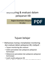 Monitoring Dan Evaluasi Dalam Pelayanan KB
