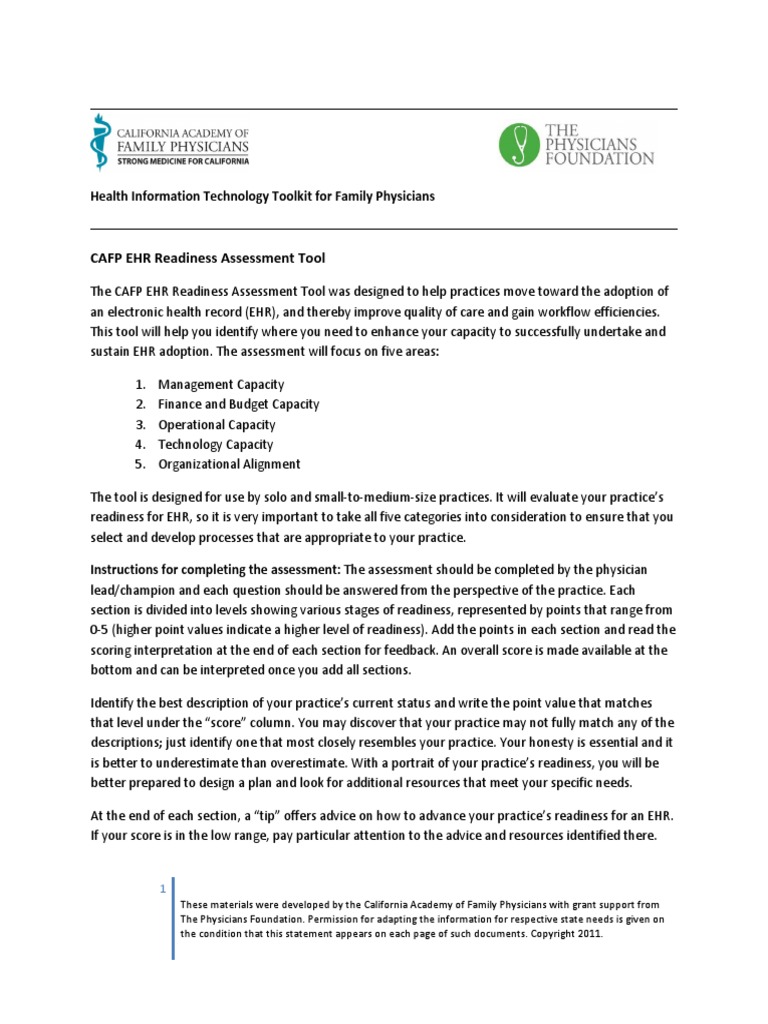 07 - Hit Readiness Assessment | PDF | Electronic Health Record ...